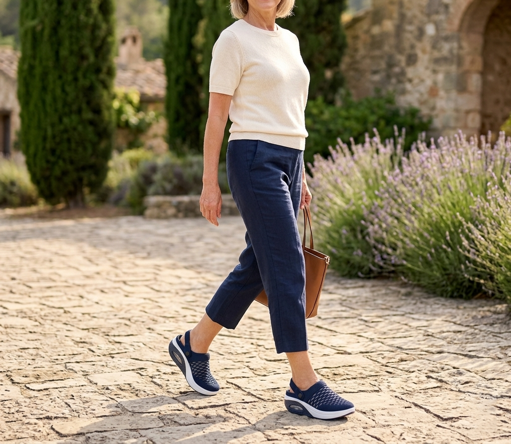 👟 Women's Air Cushion Slip-On Walking Shoes – Bouncy & Breathable 😊