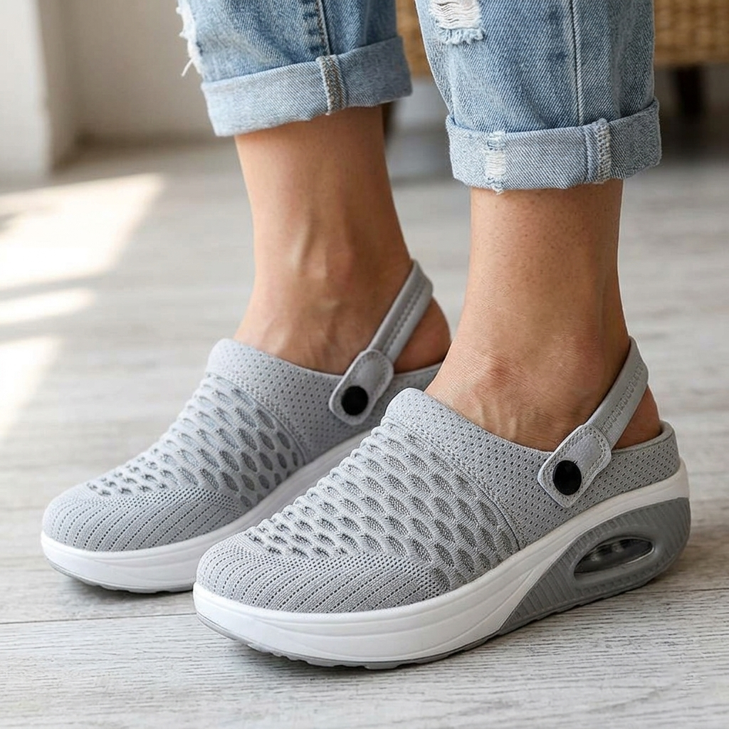 👟 Women's Air Cushion Slip-On Walking Shoes – Bouncy & Breathable 😊